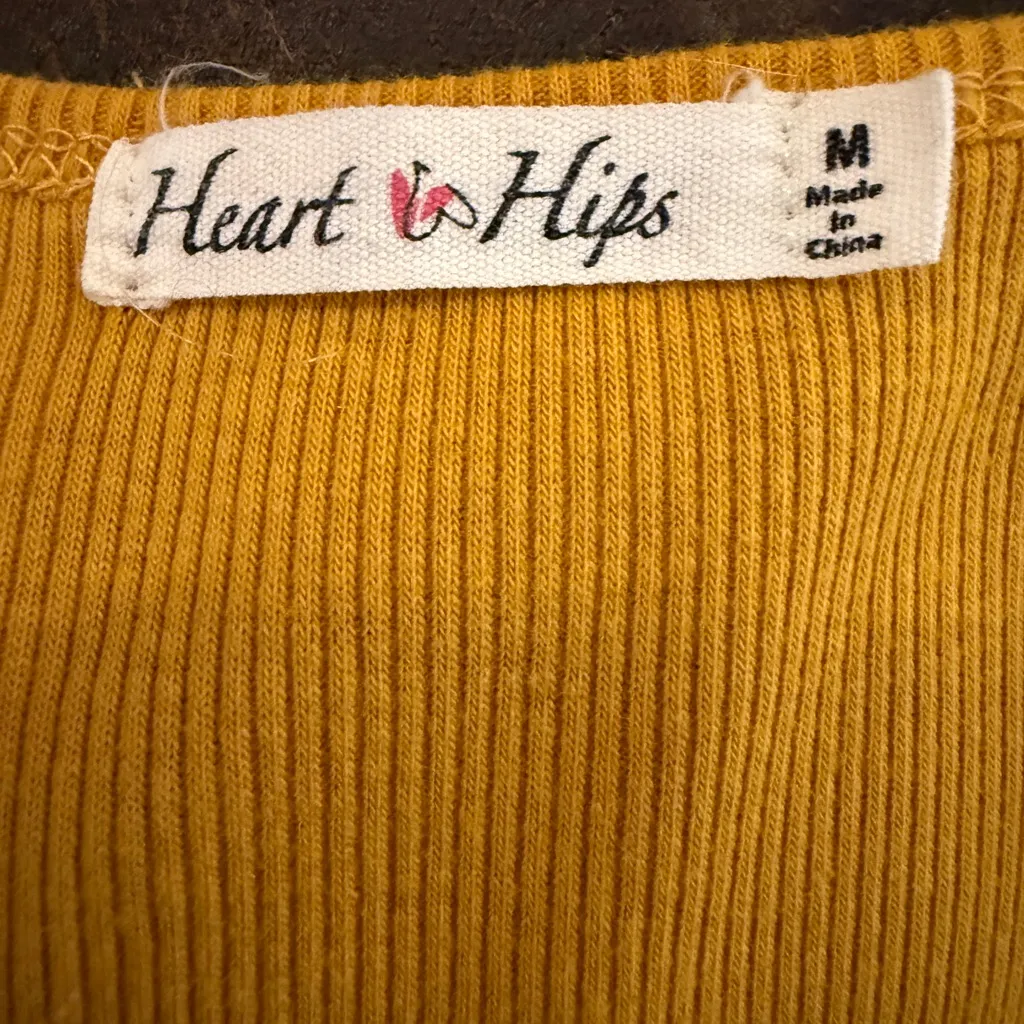 Heart Hips NWOT Ribbed Mustard Maxi Dress Yellow Size M - Image 3