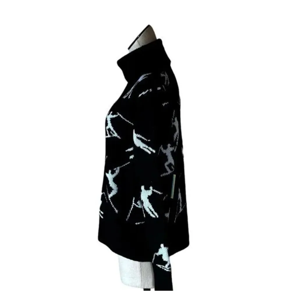 CeCe NWT  Ski Turtleneck Sweater Large Black White - Image 3