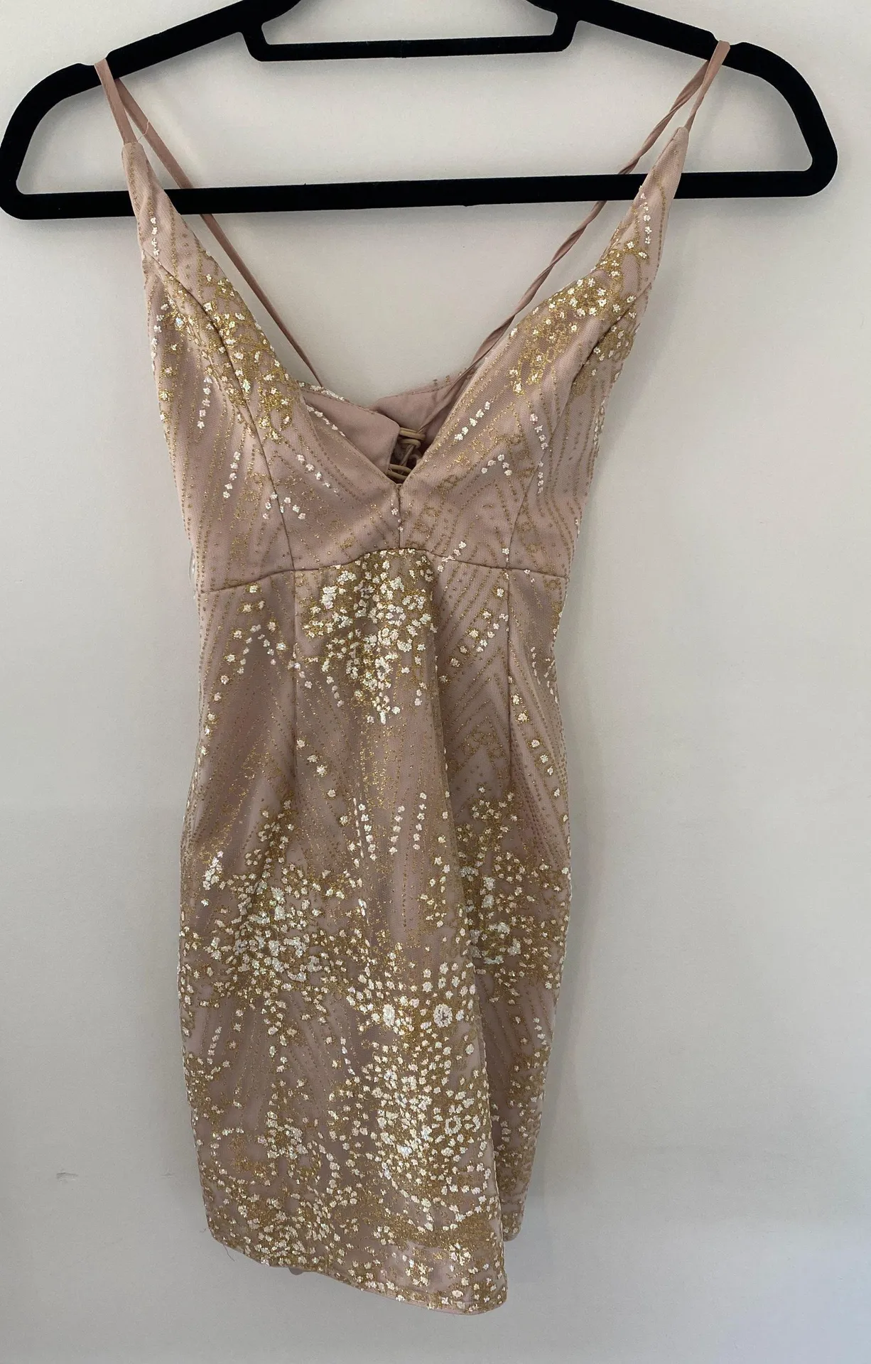 Showpo Rose Gold Sparky Dress - Image 3