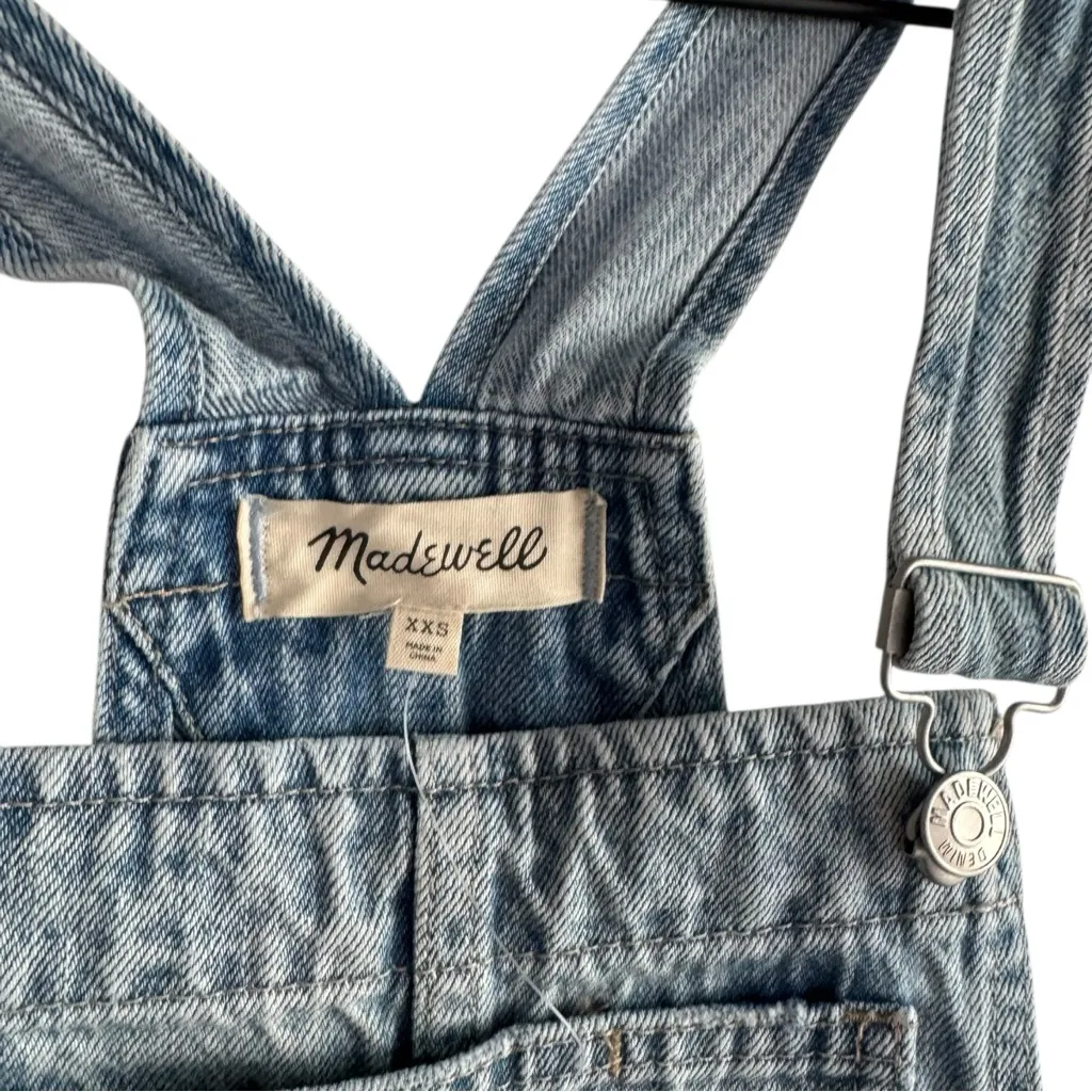 Madewell Corsica Short XXS Overalls in Wardell Wash Light Denim‎ - Image 6