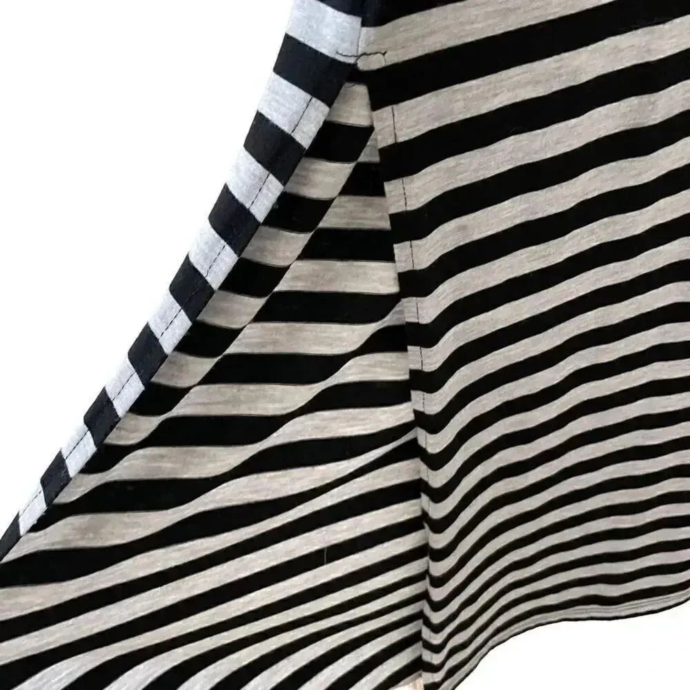 KAROL Milk Maid Stripes Racerback Maxi Womens Dress SZ M #1006 Black Size M - Image 4