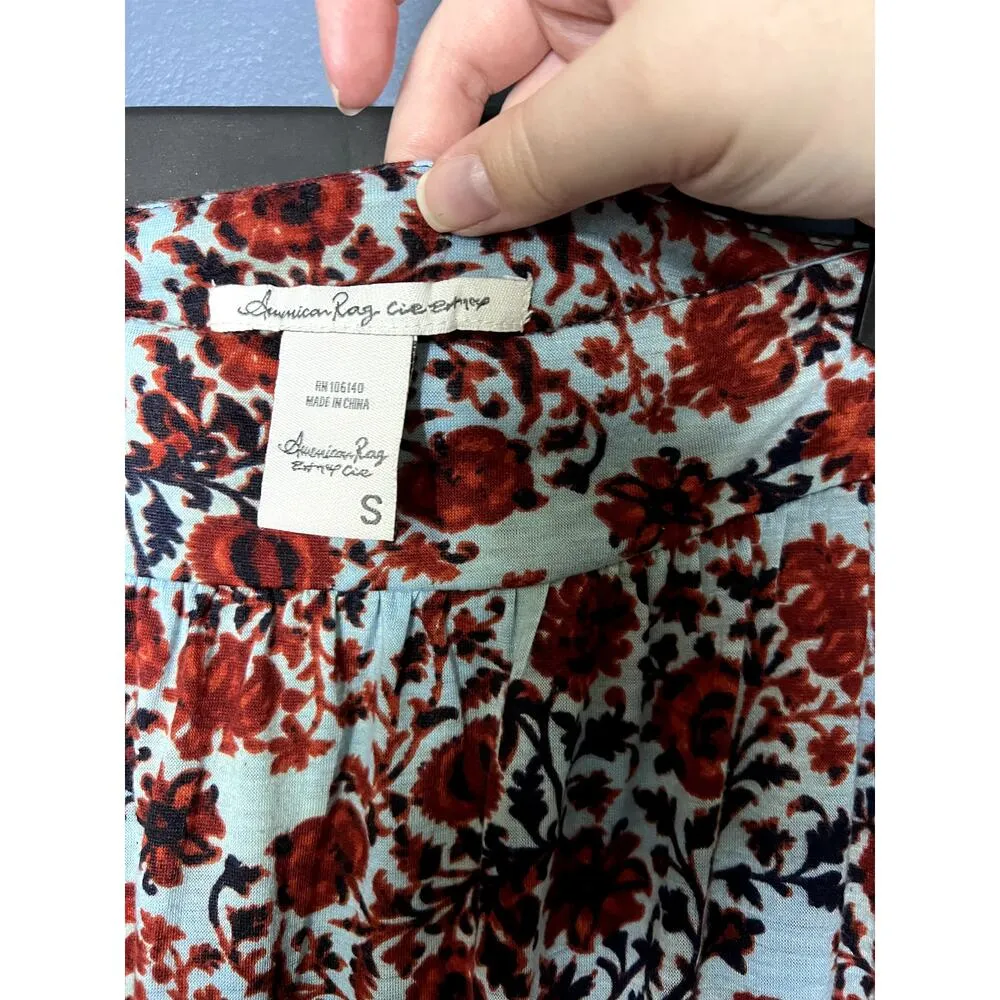 American Rag Tiered High low Skirt Women Sz Small Cottagecore Goblincore Floral - Image 6