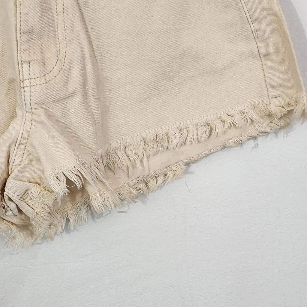 WeWoreWhat Cream Denim Cut Off Shorts NWT Size 24 Natural Revolve jean shorts - Image 2
