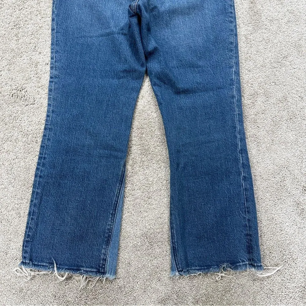 Abercrombie & Fitch The Kick Flare Ultra High Rise Jeans Crop Patchwork 28/6R - Image 8