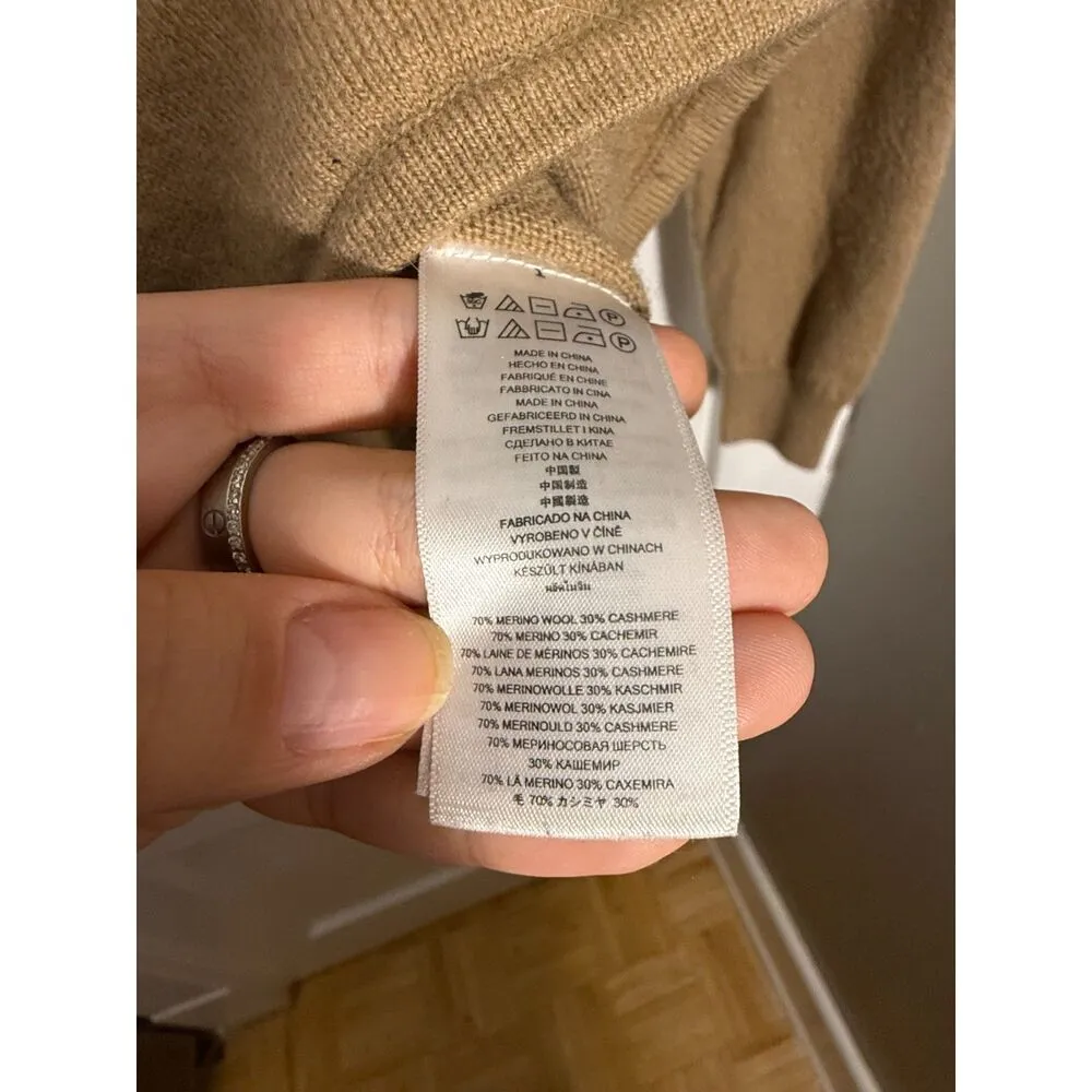 Michael Kors Merino Wool and Cashmere Camel Tan Turtleneck Sweater - Image 3