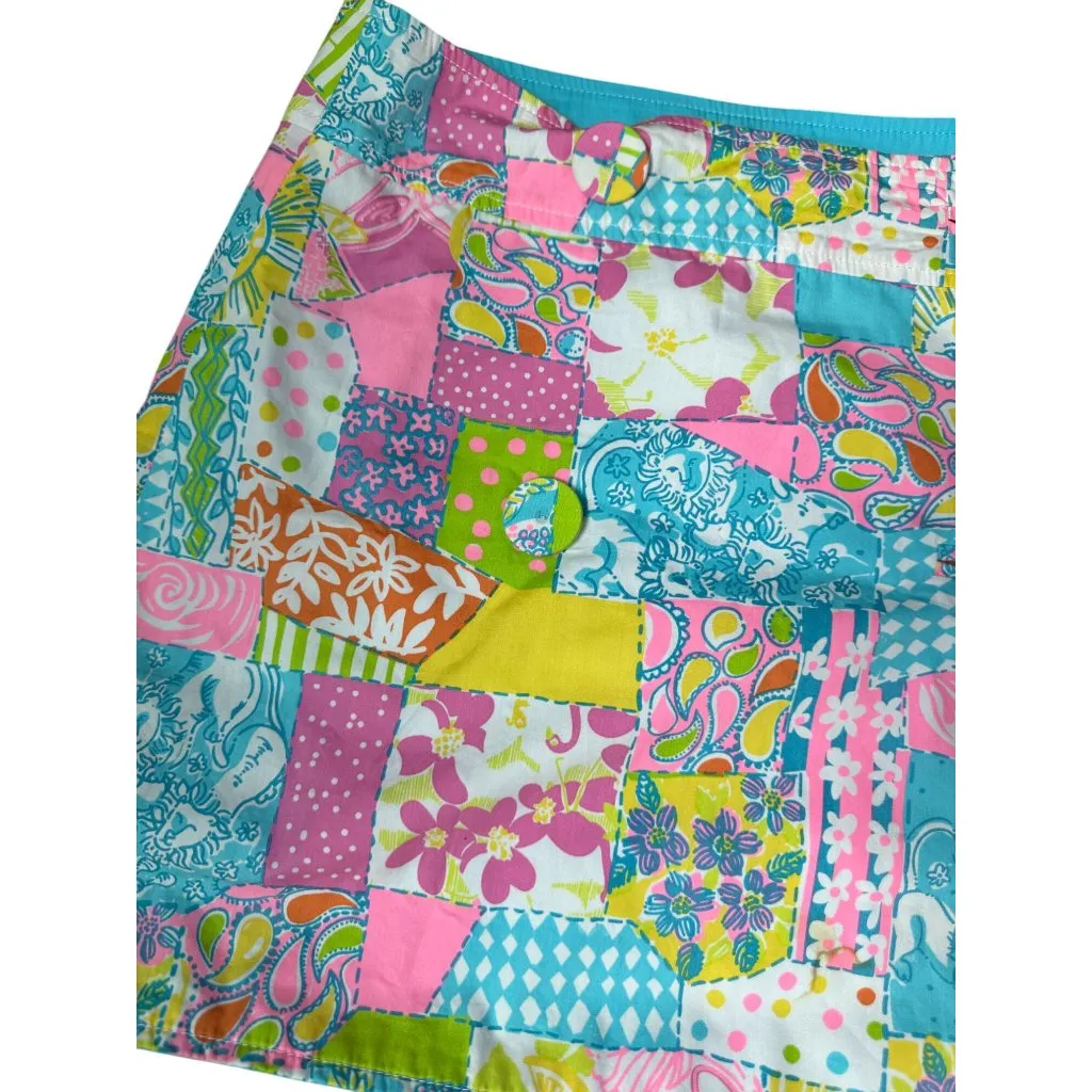 LILLY PULITZER Womens Multi Patchwork Reversible Skirt Sz 4 - Image 4