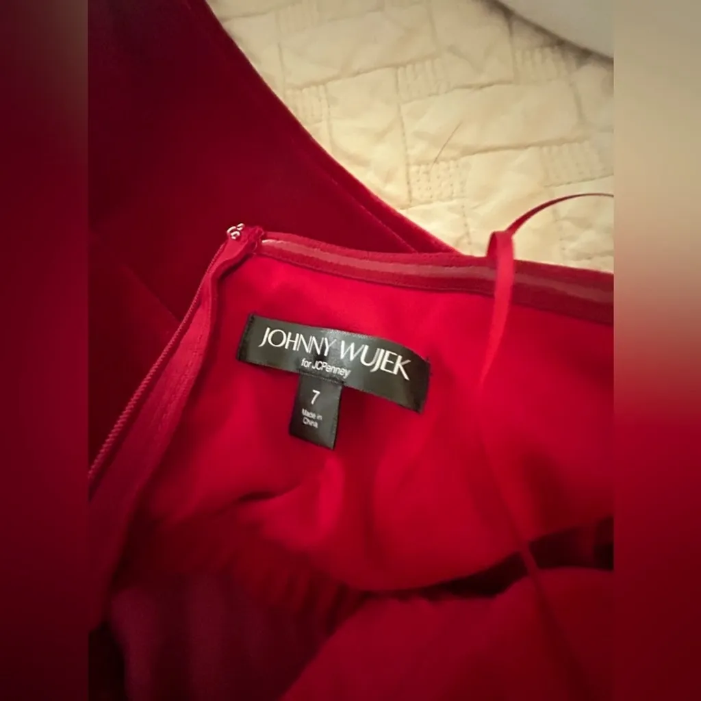 NEW Johnny Wujek Red Velvet Fur Corset Mini Dress Christmas Santa Holiday 0 $74 Size undefined - Image 6