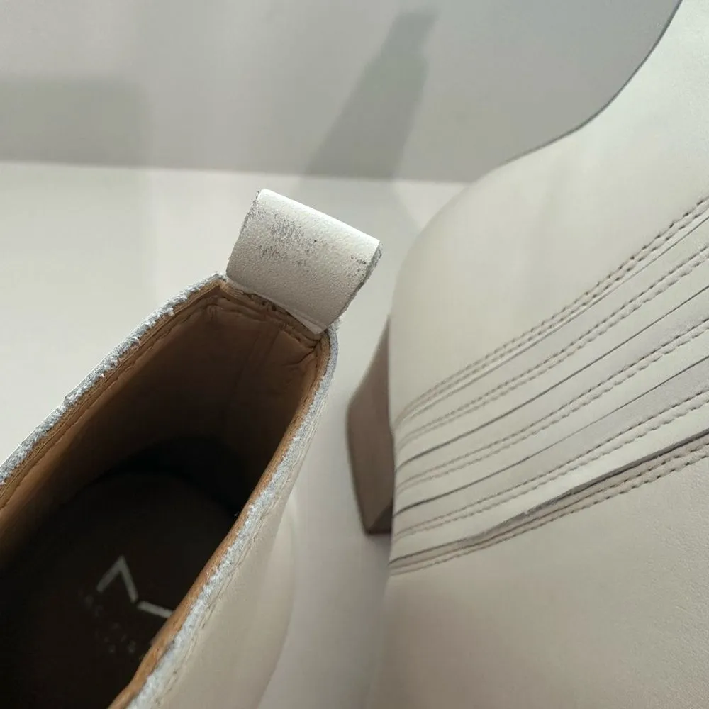 Marc Fisher Annabel Western Ankle Booties Pointed Toe block heel Cream Ivory 10 - Image 9