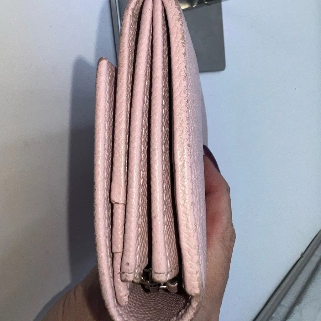 Bvlgari Clip Closure Long‎ Blush Leather Wallet - Image 5