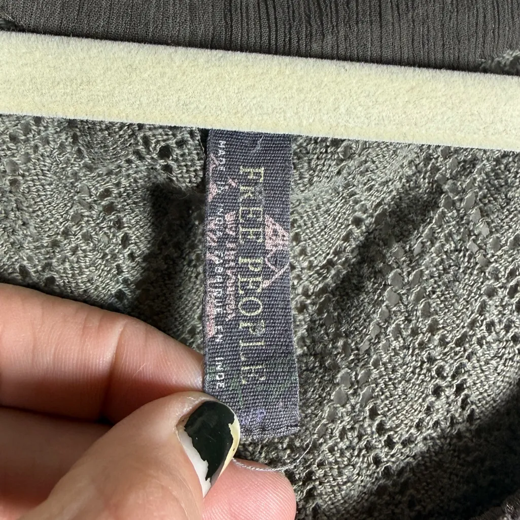 Free People Y2K Vintage Taupe Whimsygoth Fairy Embroidered Tunic Sz S Crochet - Image 10