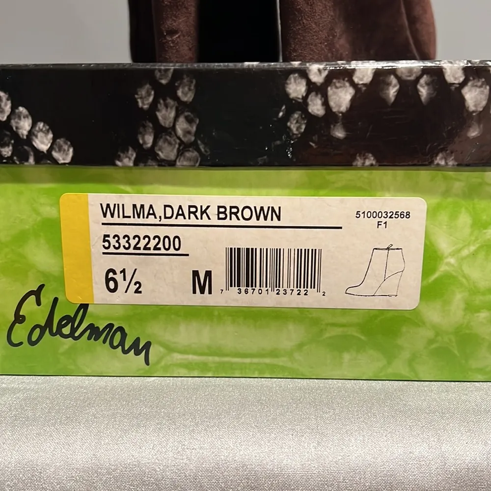 Sam Edelman Wilma Dark‎ Brown Suede Leather Wedge Bootie. Size 6.5 - Image 7