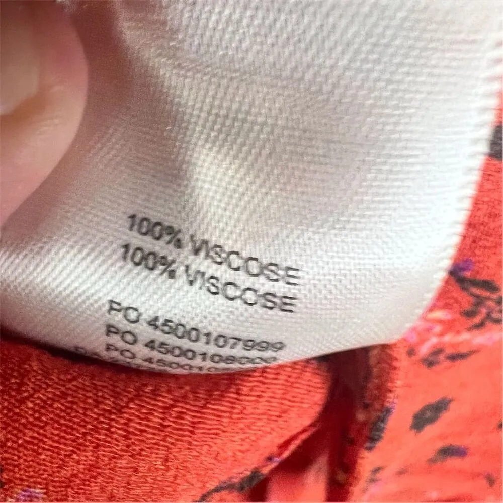 Aritizia Wilfred Heidi Women's Floral Tank Top Red Size 8‎ with Shoulder Ties - Image 8