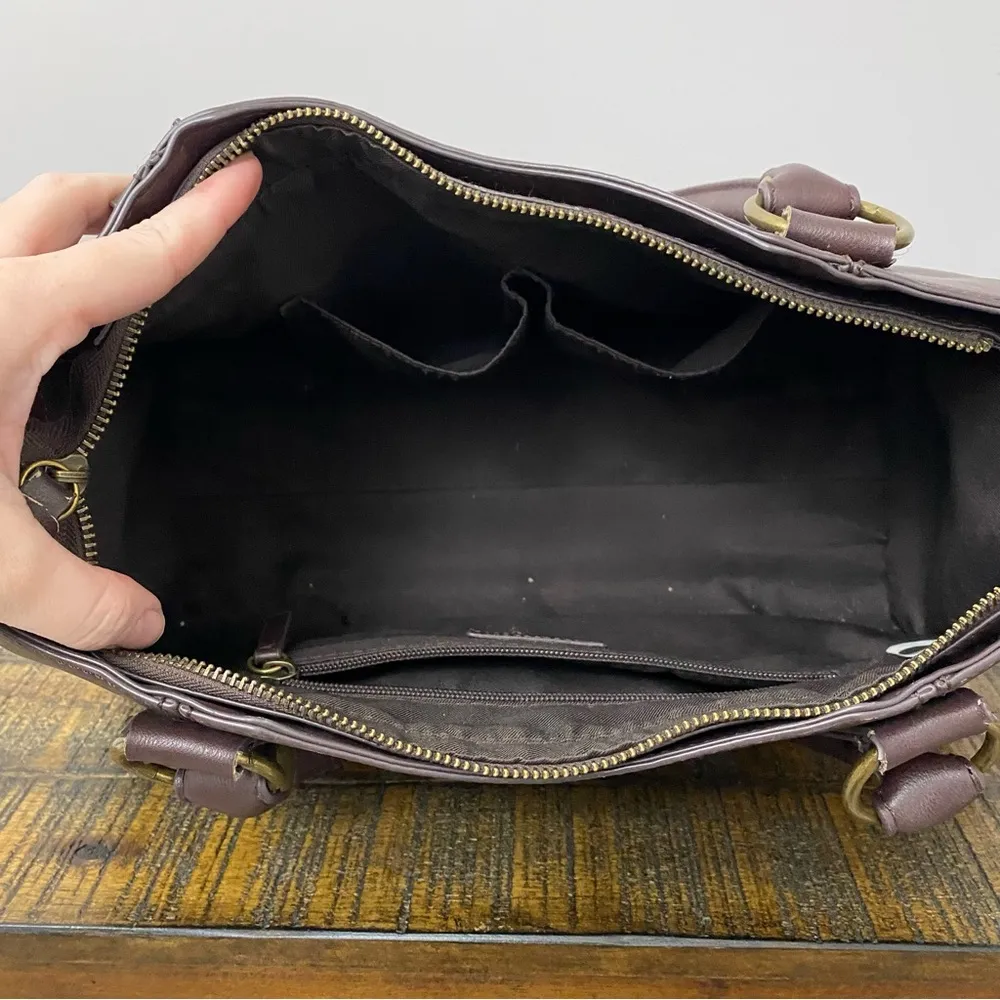 & Co. Core Satchel Tobacco Dark Brown Vegan Leather Handbag - Image 6