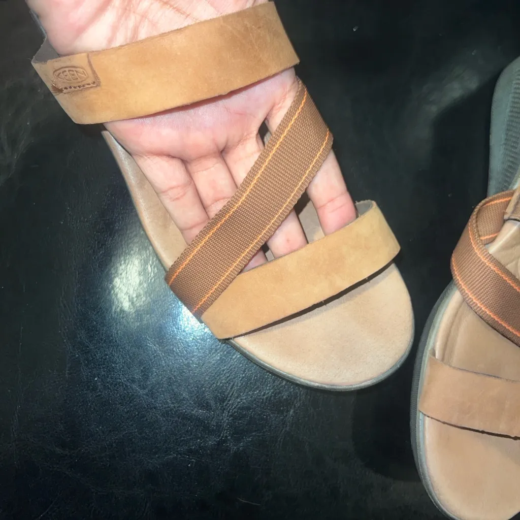 Keen Brown Nubuck Leather Skyline Wedge Sandals Women's Size 11 - Image 6