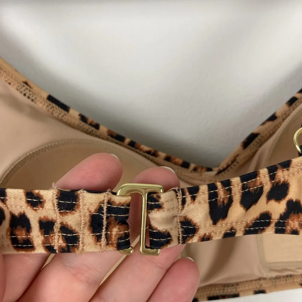 Summersalt Wanderlust Bikini Top Leopard Brown Women’s Size 2 Swim Cheetah Beach - Image 8