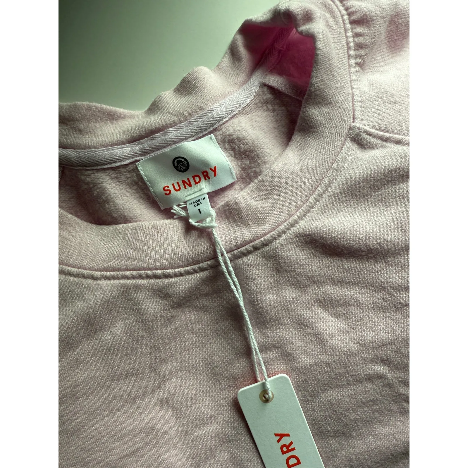 $124 New Sundry Raglan Sweatshirt - Pink - Small - Image 10