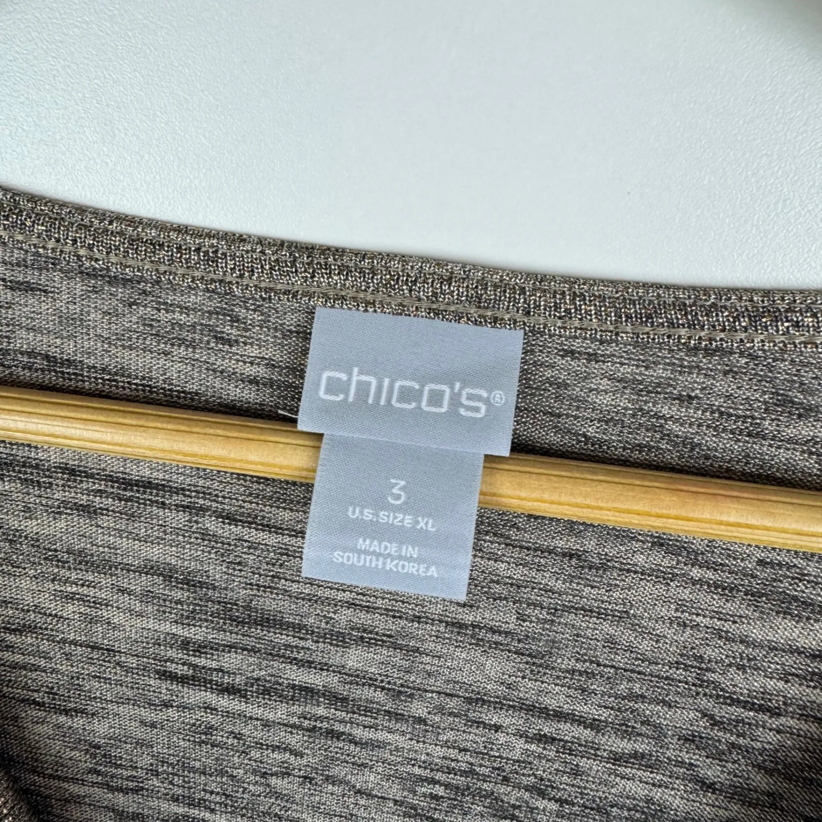 NWT Chicos Metallic Cowl‎ Neck Knit Top Size 3 XL Champagne Long Sleeve Holiday - Image 5