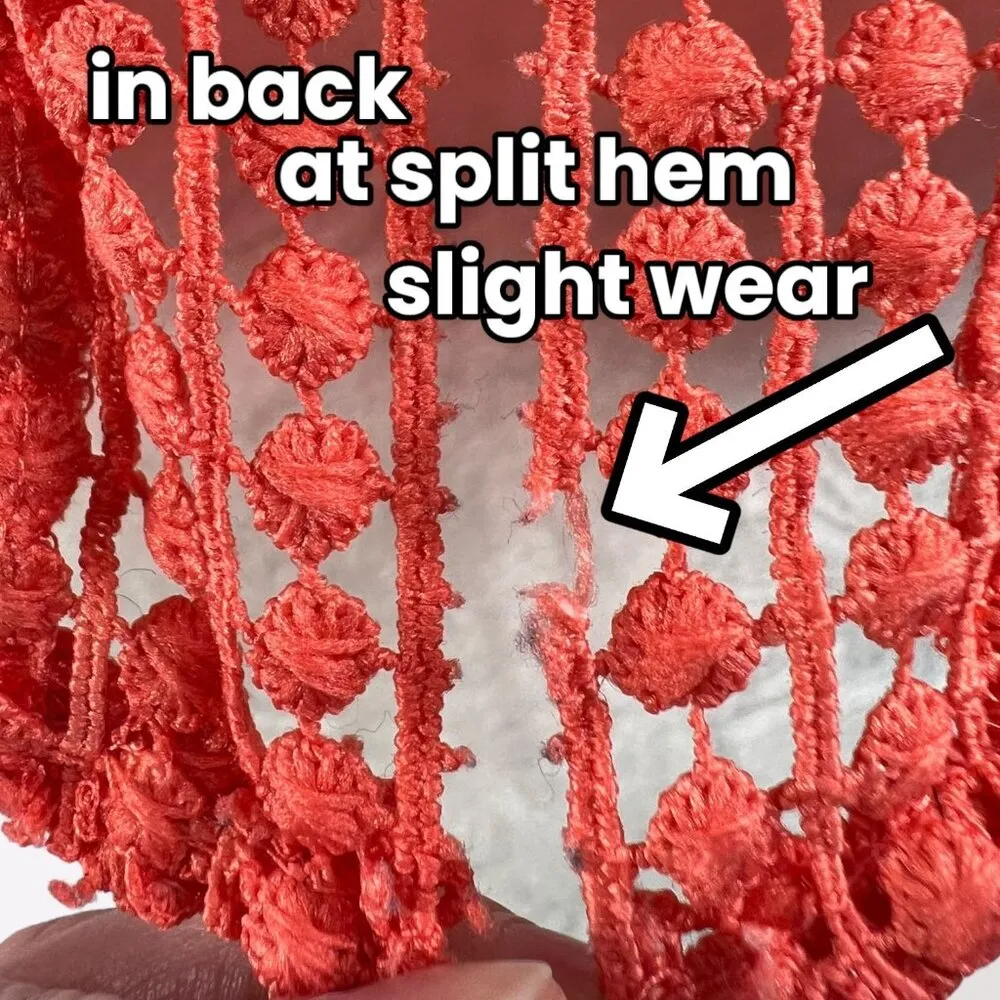 Philosophy Jr. Studio Coral Lace Crochet Top Split Back Blouse XS - Image 10