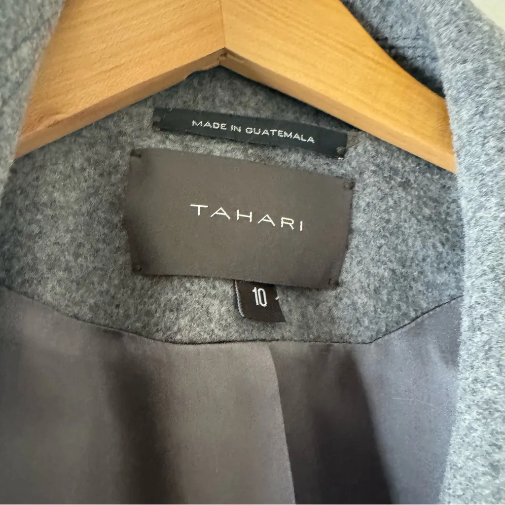 Tahari Women's Wool Blend Peacoat Gray Double Breasted Winter Jacket - Image 3