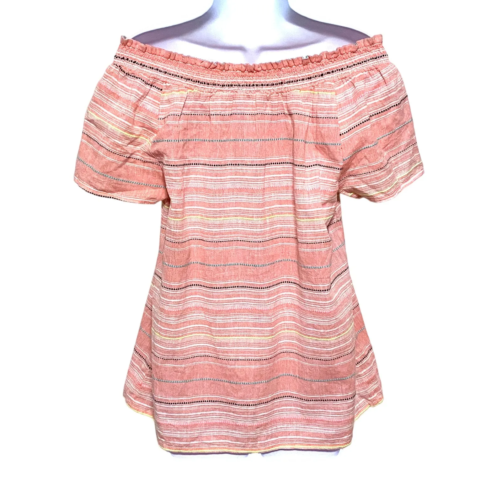 BeachLunchLounge XS Boho Beachy Coastal Vacation Striped Casual Flowy Textured - Image 3