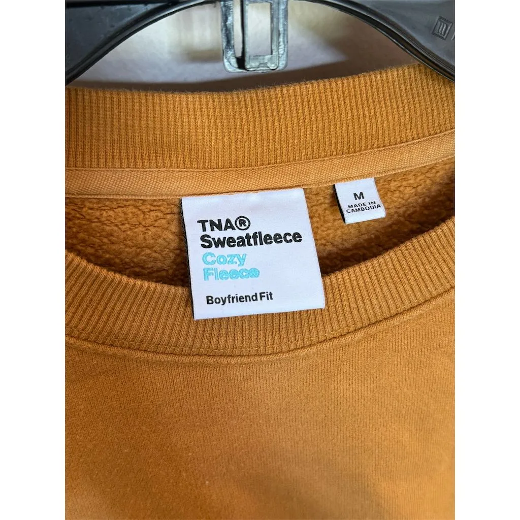 TNA Women's Golden Yellow Sweatfleece Cozy Fleece‎ Sweatshirt Size M Casual Size M - Image 2