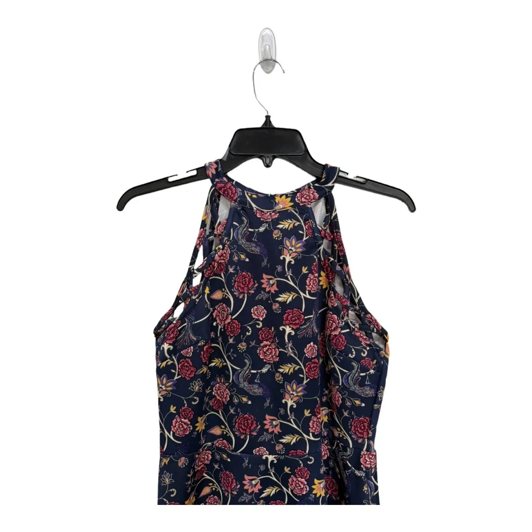 No Boundaries Navy Floral Mini Dress Keyhole Back Size Large Juniors NWT - Image 3