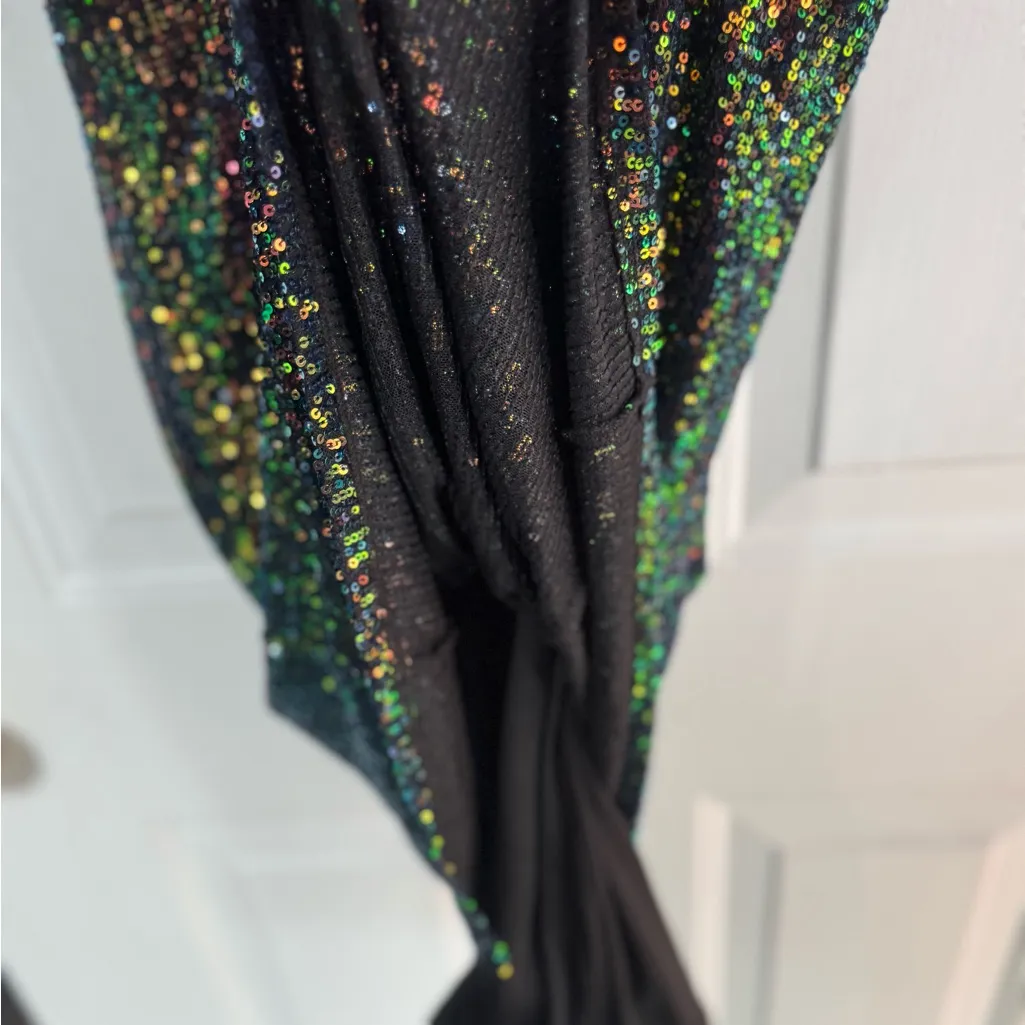 ART CLASS XL Sequin Mini Dress Black Iridescent Sparkly Party Dress - Image 6