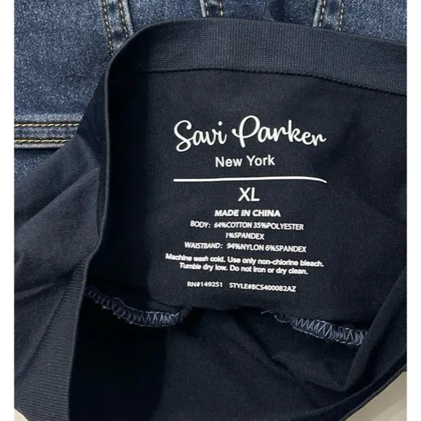 Savi Parker Knit Denim Maternity Shorts Over Belly Size XL New With Tags Blue - Image 9