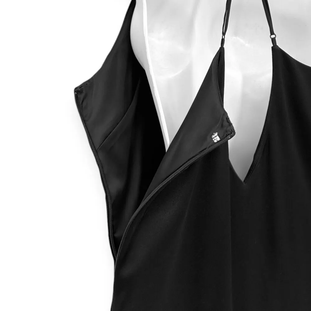 Halston Heritage | 6 | Evening Collection V-Neck Satin LBD Cocktail Slip Dress - Image 8