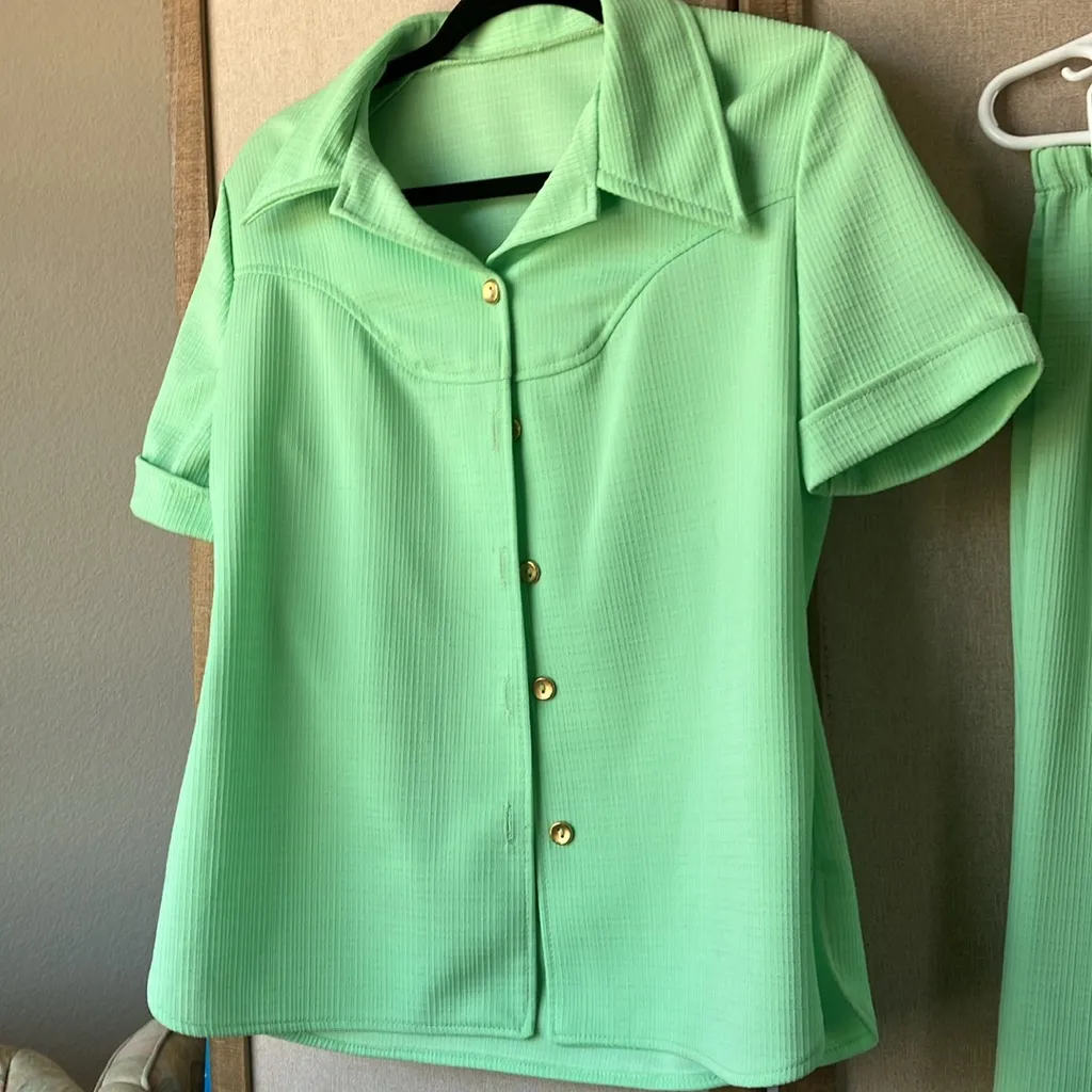 Vibrant Green vintage slack set 11/12 - Image 5