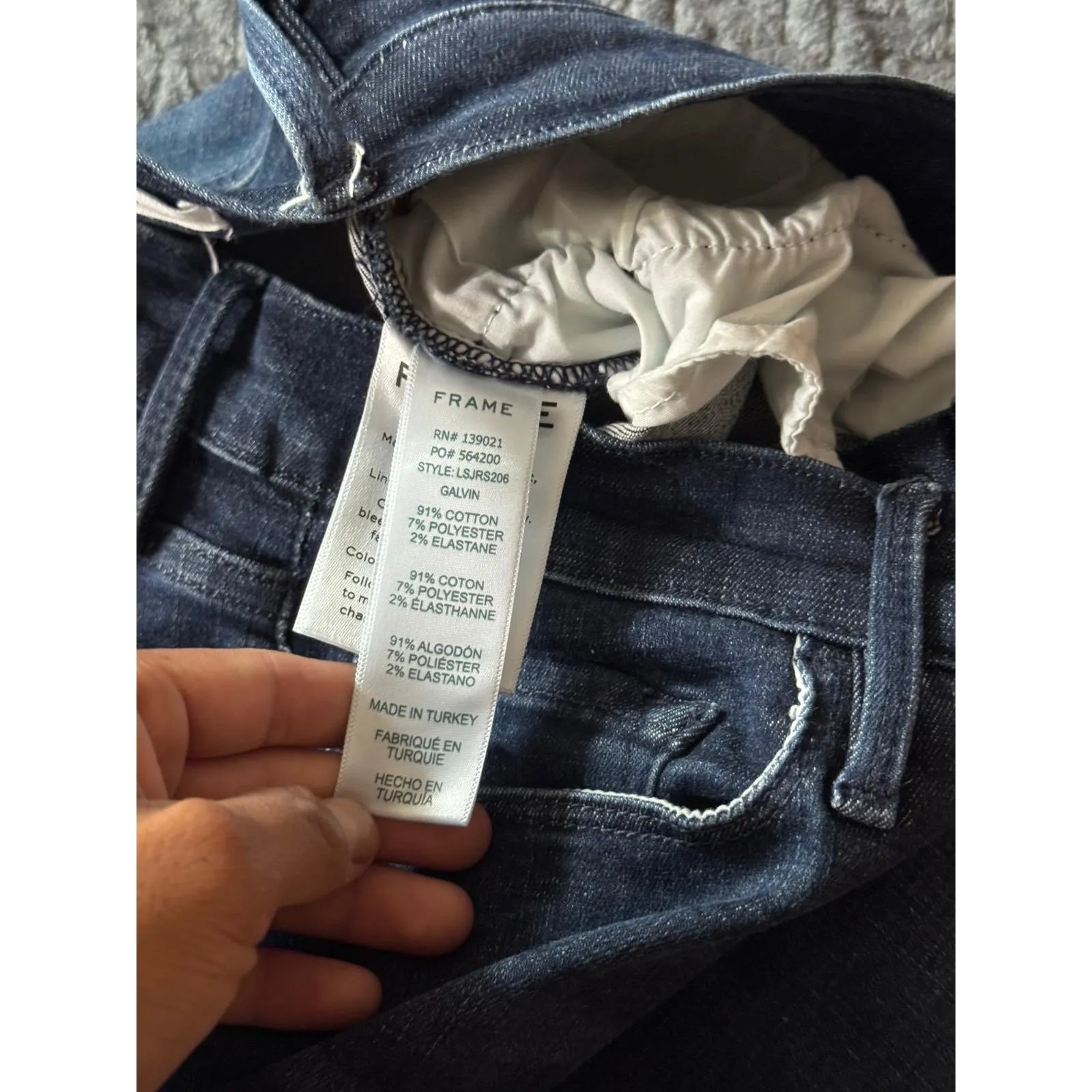 FRAME Le Skinny de Jeanne Jeans‎ Dark Wash Raw Hem Denim Size 28 - Image 5