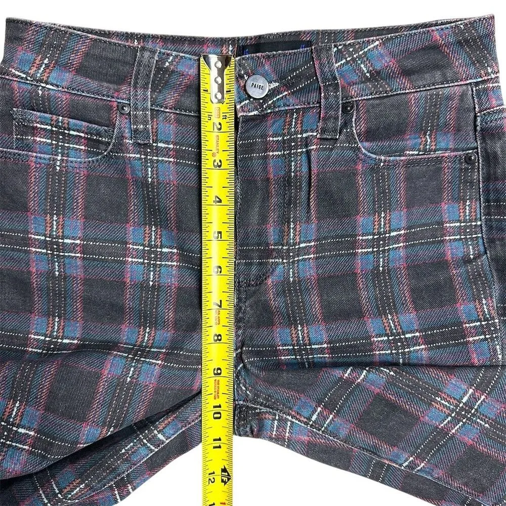 PAIGE Women's Hoxton Ankle Skinny Jeans Size 25 Black Atlantic Tartan Plaid - Image 11