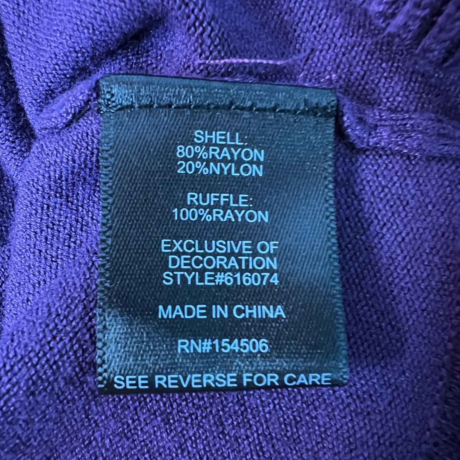 Colleen Lopez Sweater Womens 3X Stretch Beaded Ruffle Trim Party Evening Event Purple - Image 9