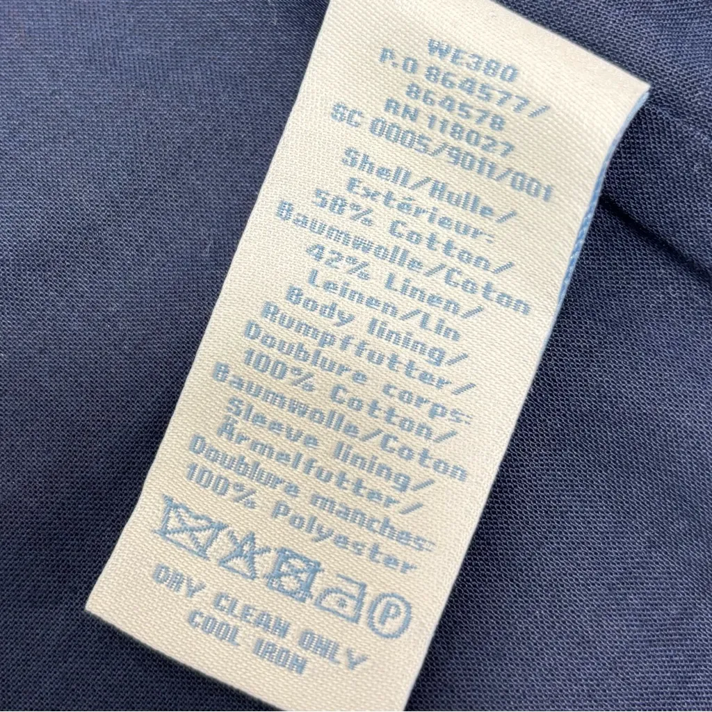 Boden‎ Canonbury Twill Cotton Linen Pink Blue Stripe Swing Coat Blazer Size 6 - Image 12