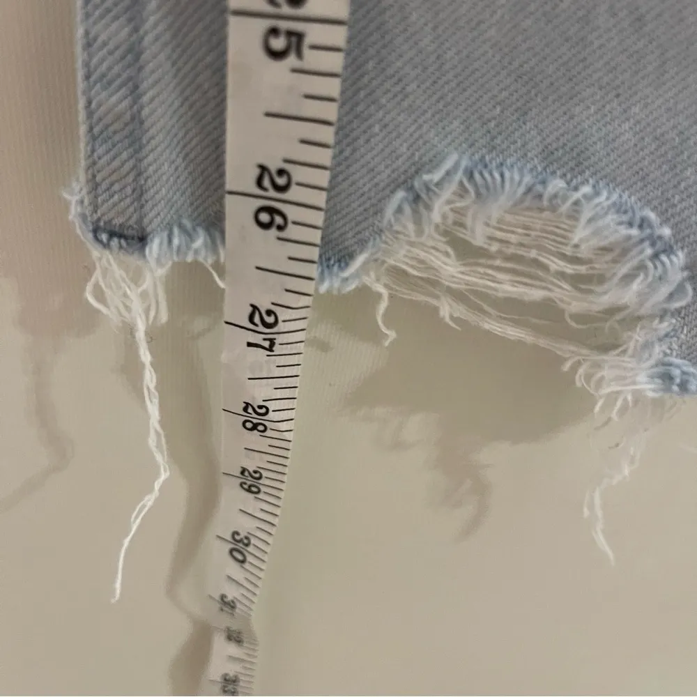 IRO Aven light blue Paper Bag Waist Jeans with raw hem sz 24 - Image 9