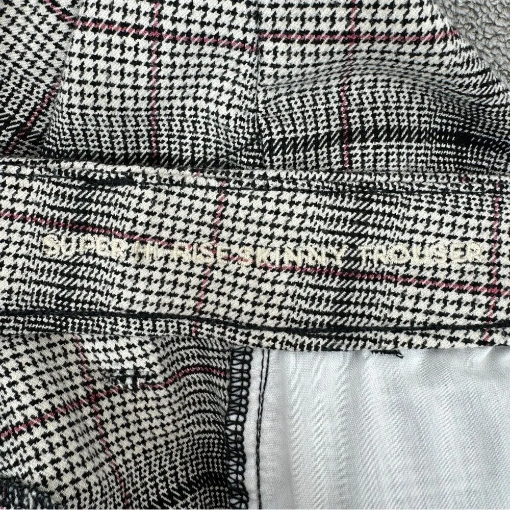 American Eagle Outfitters Plaid Flannel Super High Rise Skinny Trousers Beige 4 - Image 11