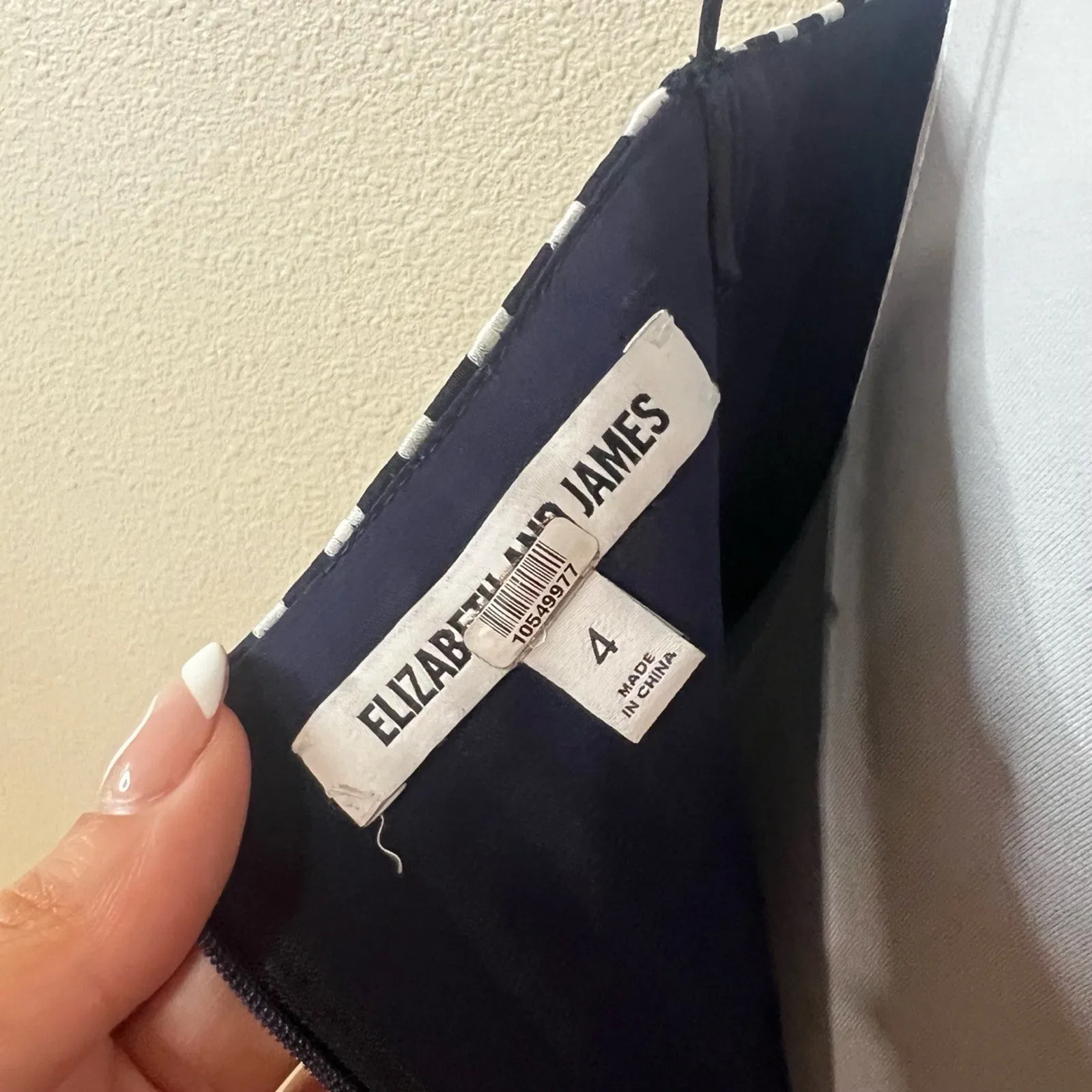 Elizabeth and James Jewel Cami Dress Womens 4 Navy White Striped Midi Flounce - Image 7