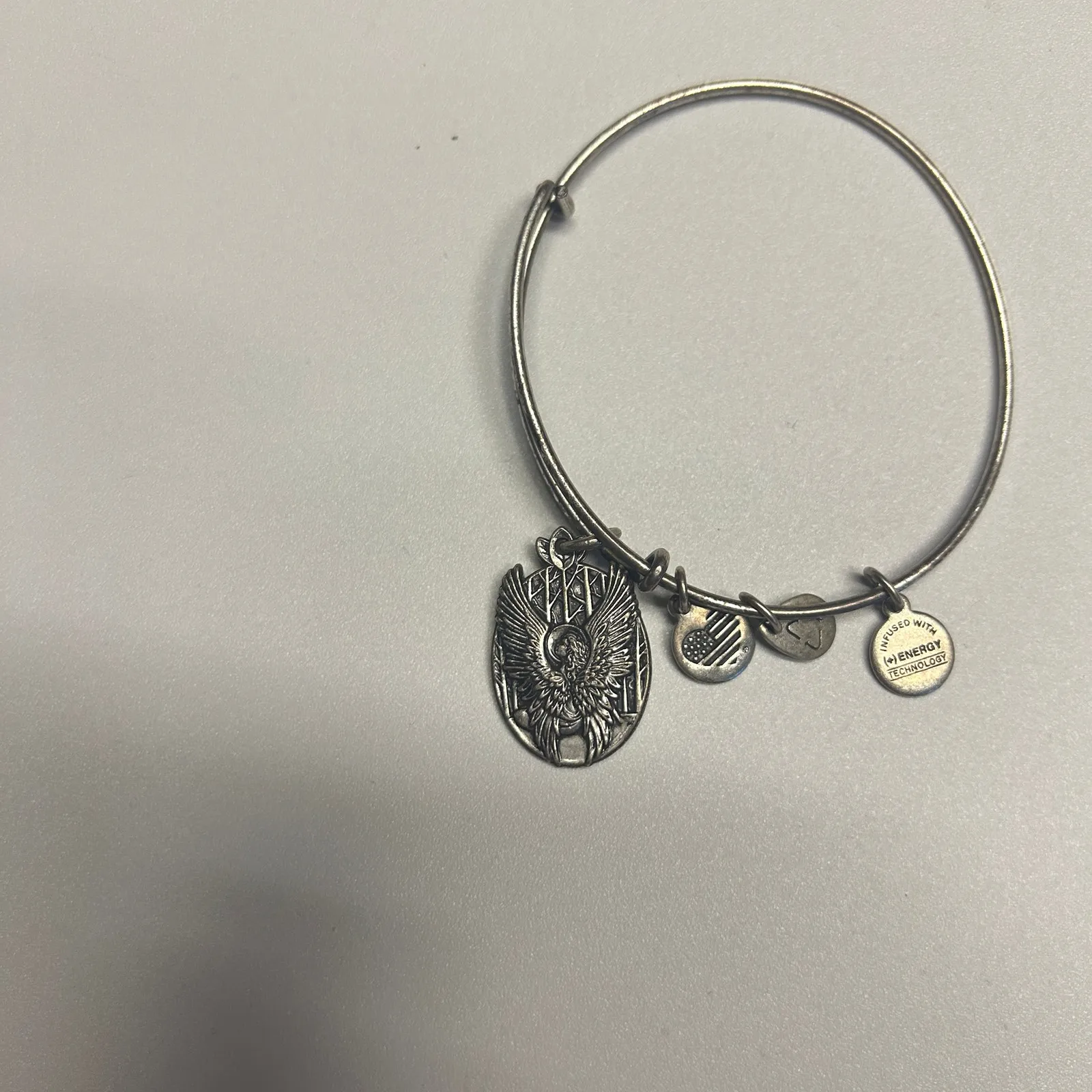 Alex and Ani Silver-Tone Bangle Bracelet 2015 Guardian Angel of Love Surround Me - Image 2