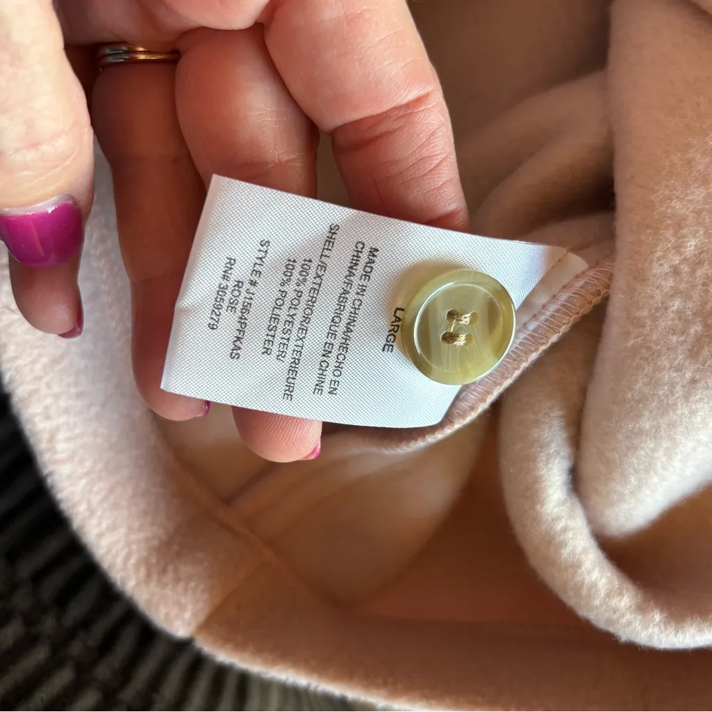 Altar’d State Women's Light Pink Button Up Cropped Fleece Jacket Size Large - Image 8