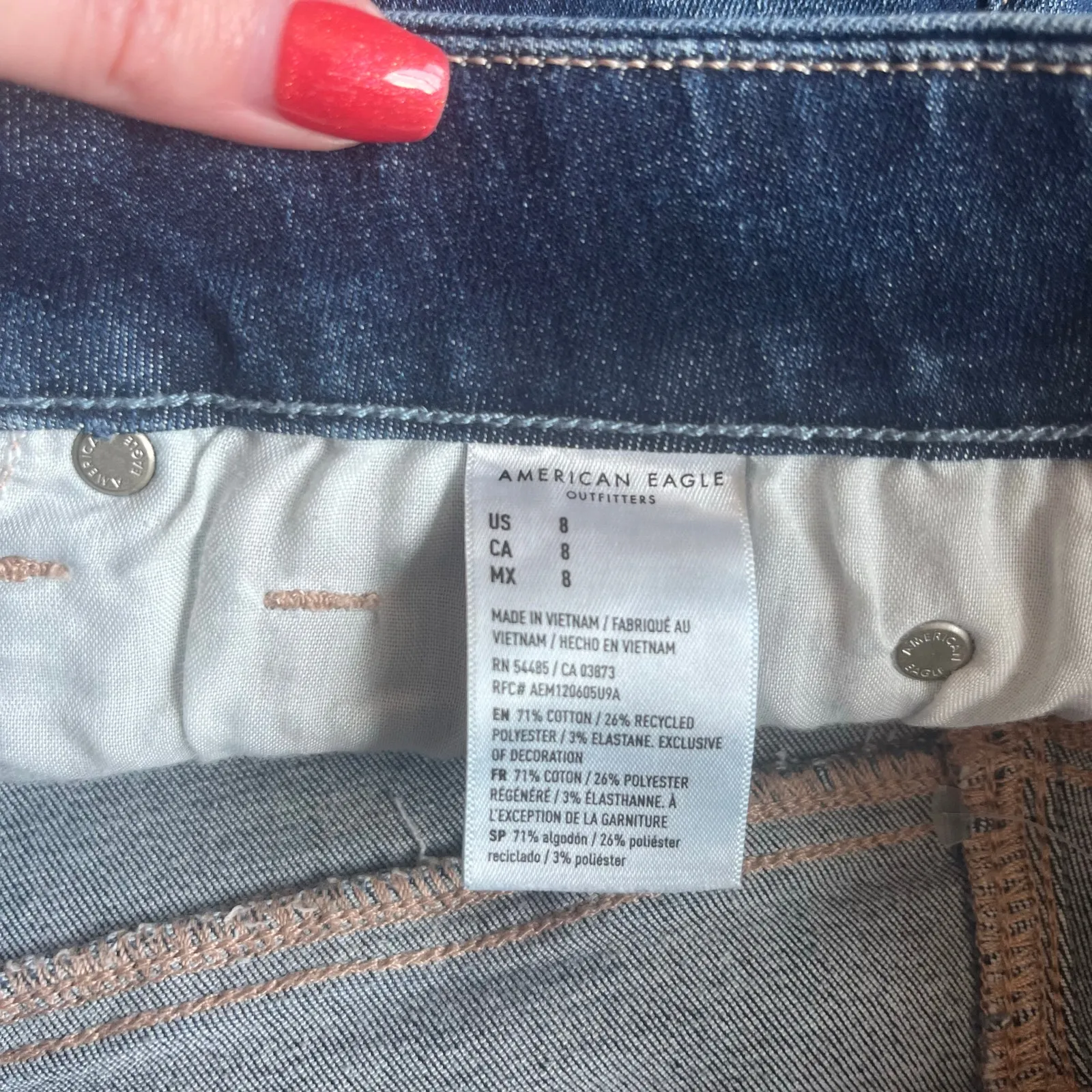 American Eagle Curvy Midi Jean Short Size 8 Blue - Image 5