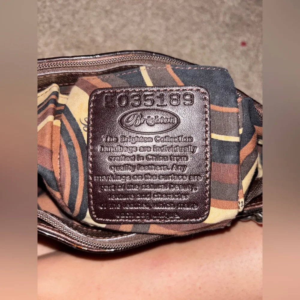 Brighton Brown Crocodile Leather Shoulder Purse - Image 10