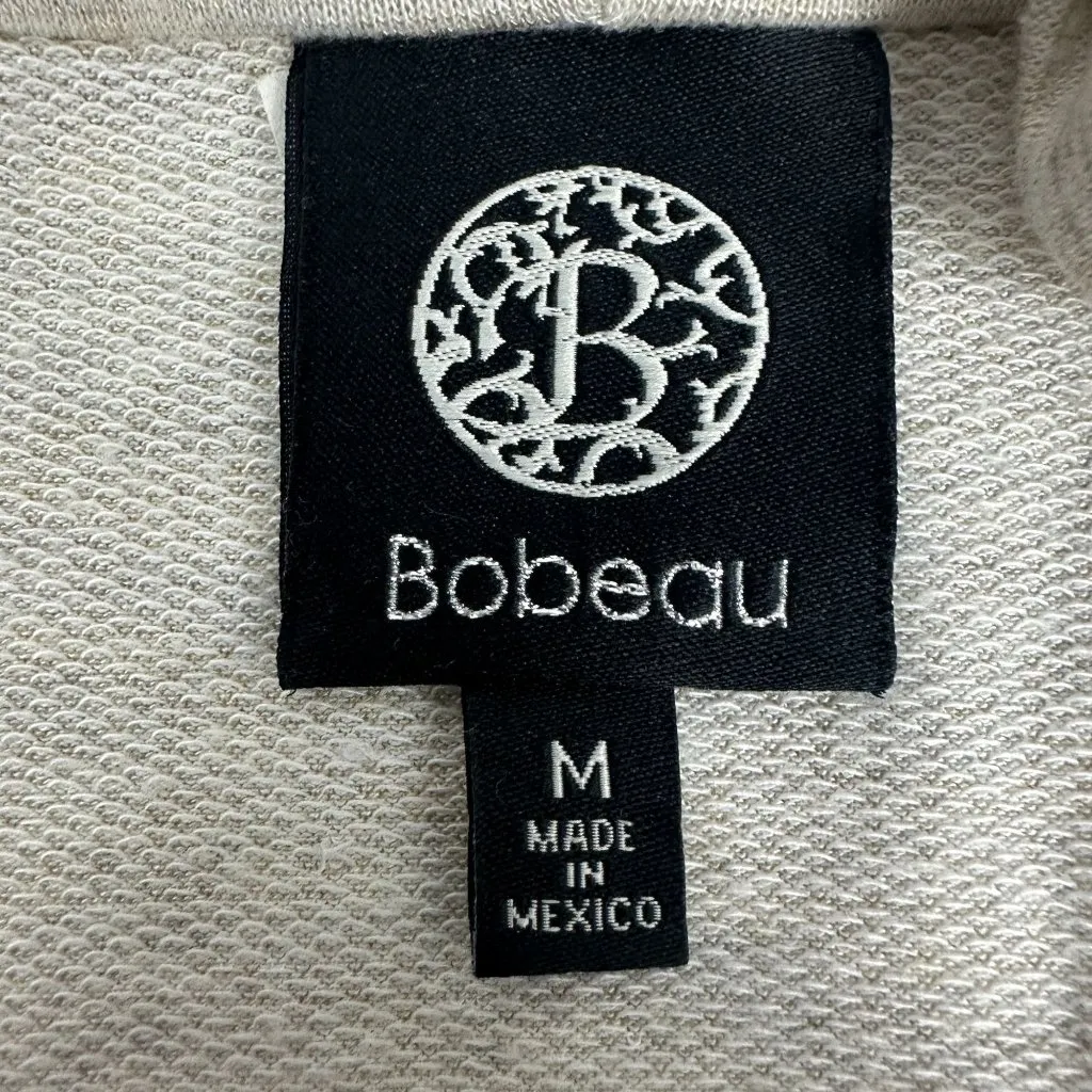 Bobeau Beige Knit Wrap Poncho With Button Closure M - Image 4