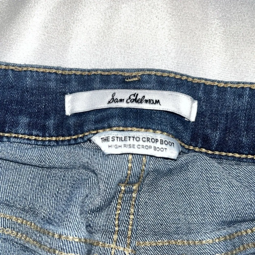 Sz 26 Sam Edelman Women's Stiletto High Rise Crop Boot Jeans - Image 6