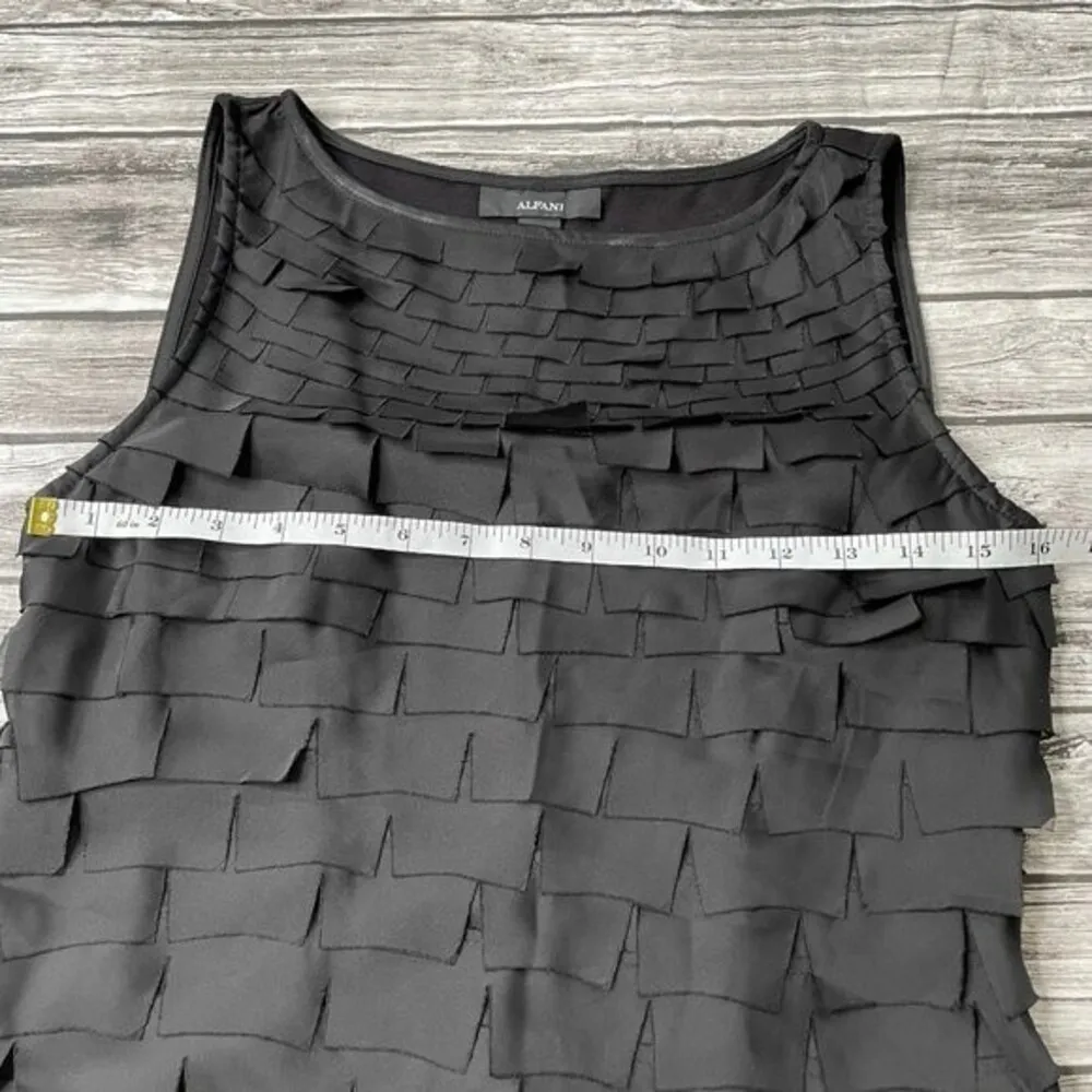 Alfani Sleeveless Flutter Front Flapper Style Mini Dress 4 LBD Black Dress Short - Image 10