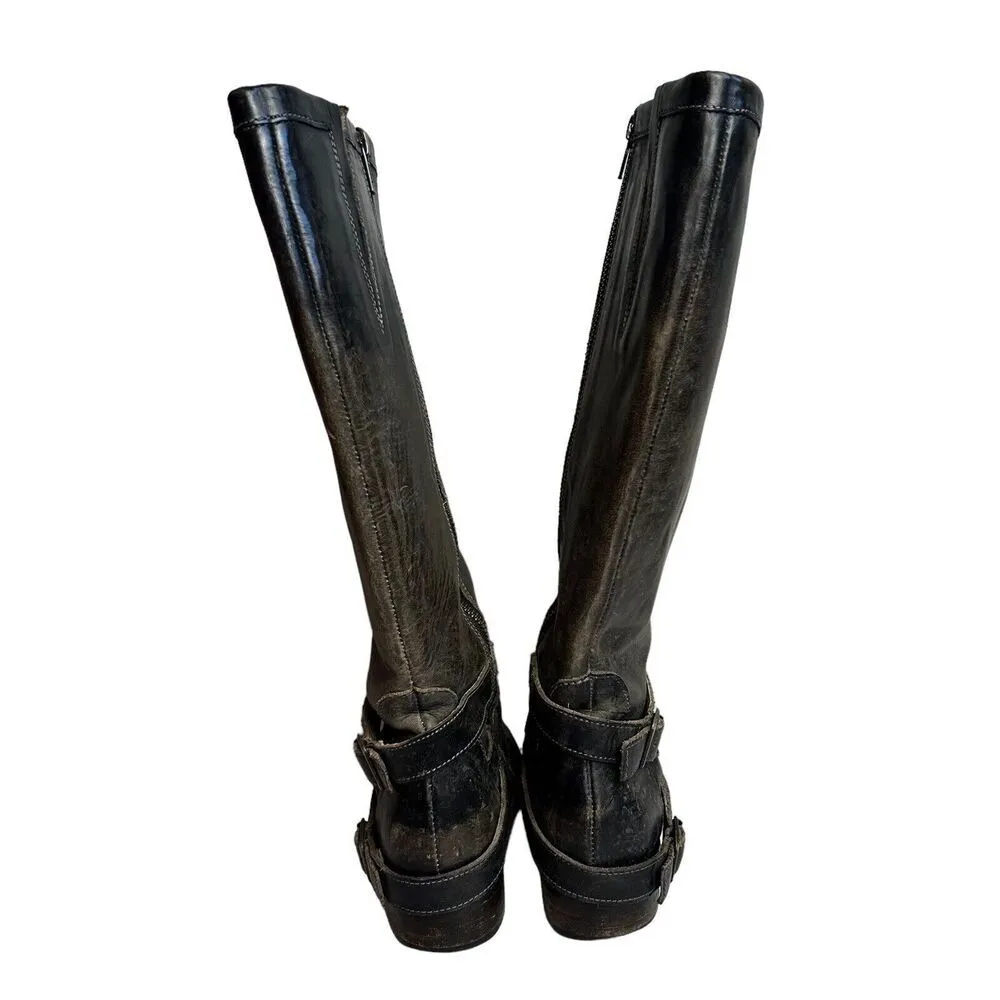 Freebird By Steven Womens 7 Irish Tall Leather Buckle Strap Riding Boots Brown - Image 6