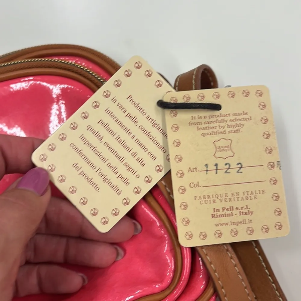 Valentina Pink Leather Crossbody Purse NEW - Image 8