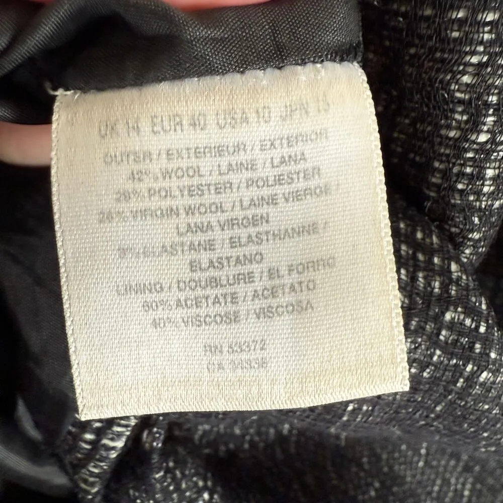 NICOLE FARHI | Gray Wool Blend Tweed V Neck Sheath Knee length Skirt | Size 10 - Image 10