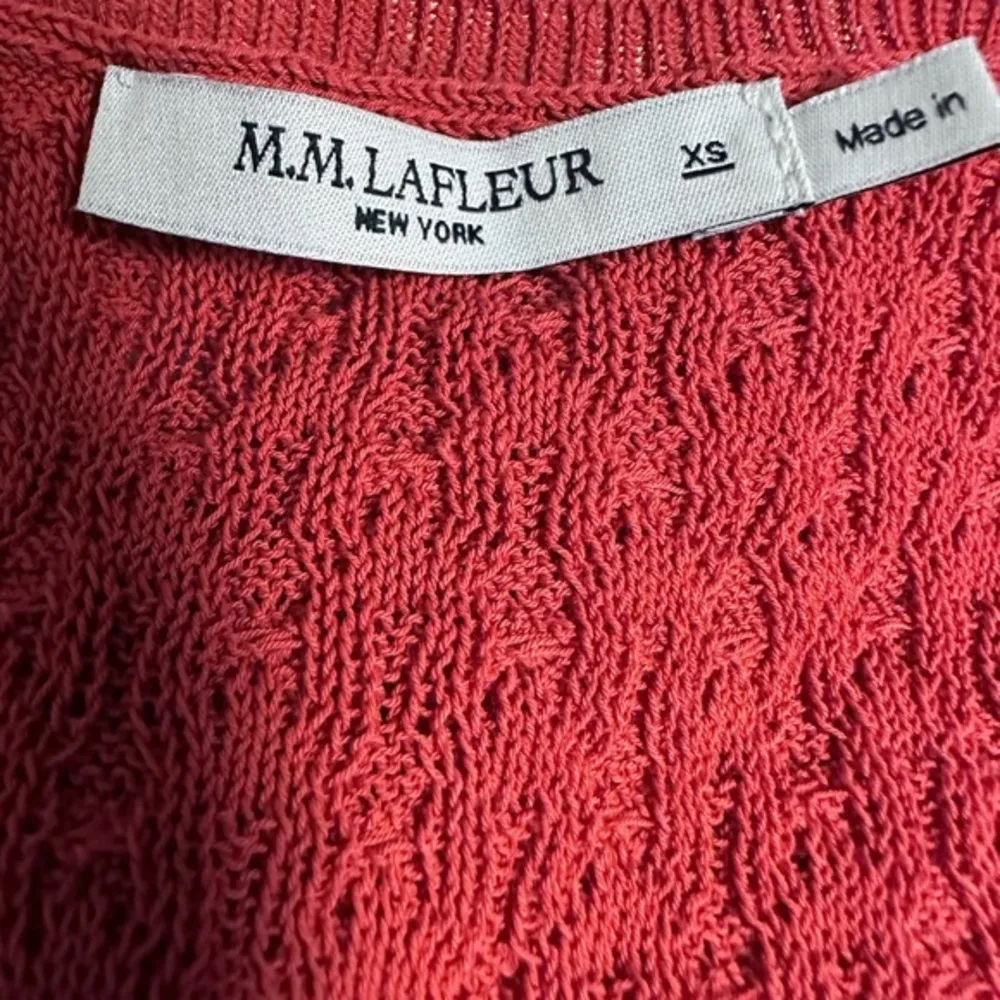 M.M.LAFLEUR Brick Red textured knit Cotton Short Sleeves sweater Size‎ XS - Image 3
