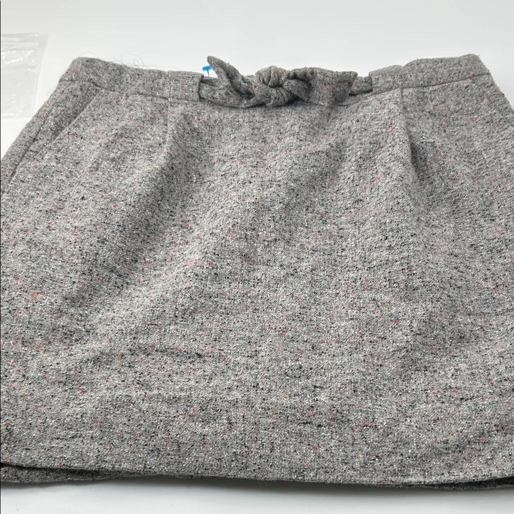 J. Crew Gray Tweed Mini Skirt with Bow - Image 15