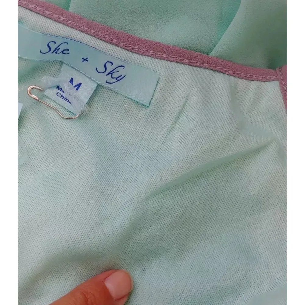 Aqua Mint Taupe & Navy Colorblock Strappy Sundress by  She + Sky from Modcloth - Image 6